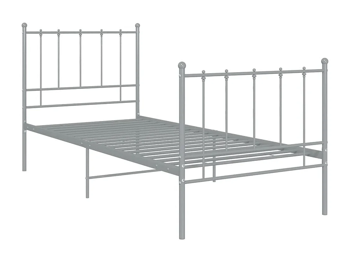 Bett Grau Metall 100x200 cm
