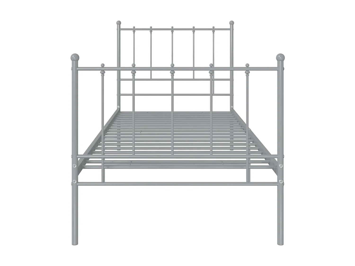 Cadre de lit sans matelas gris métal 100x200 cm