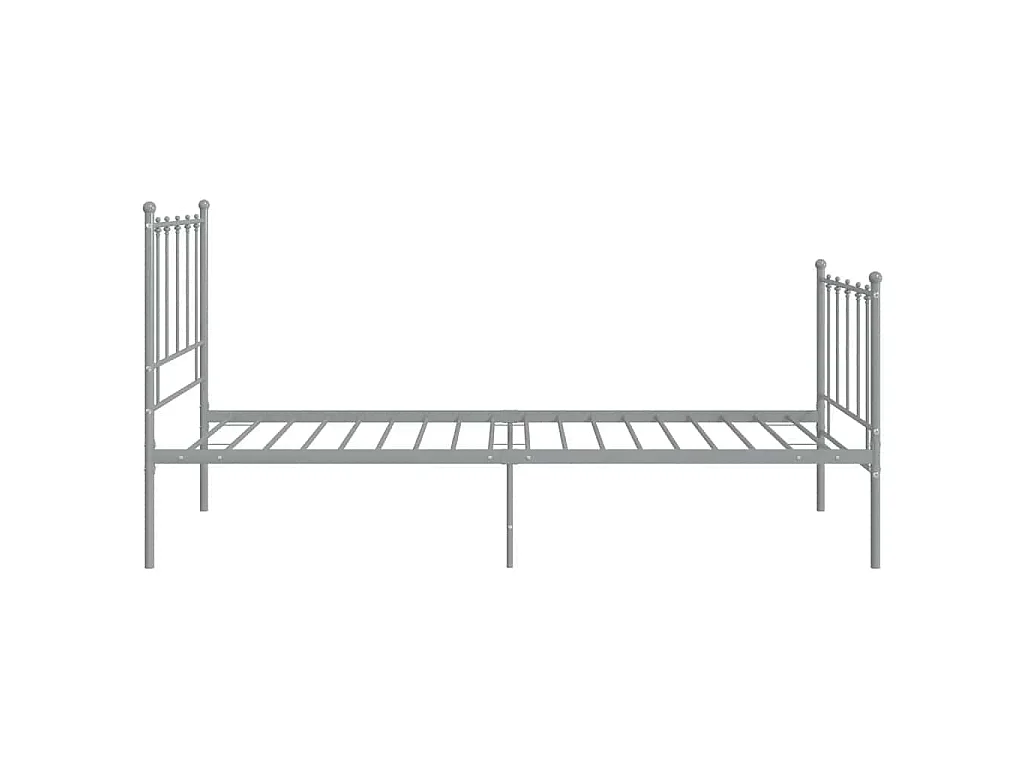Cadre de lit sans matelas gris métal 100x200 cm