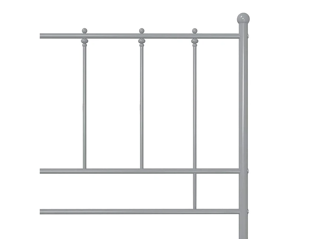 Cadre de lit sans matelas gris métal 100x200 cm