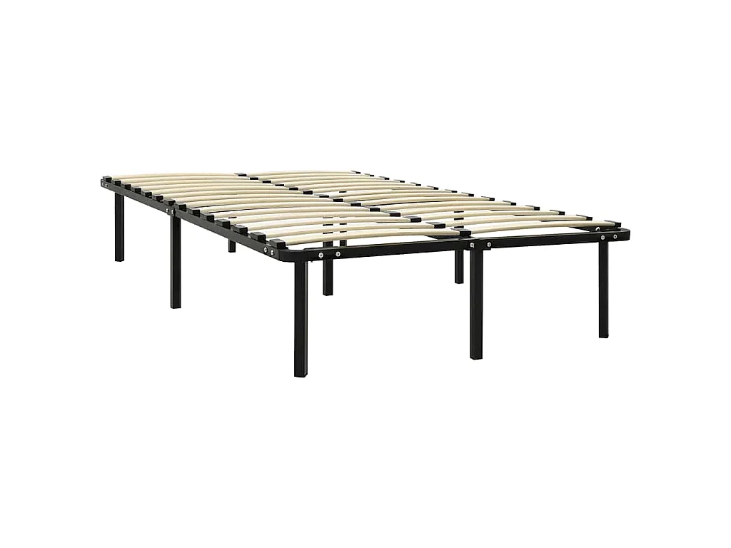 Cadre de lit sans matelas noir métal 180x200 cm