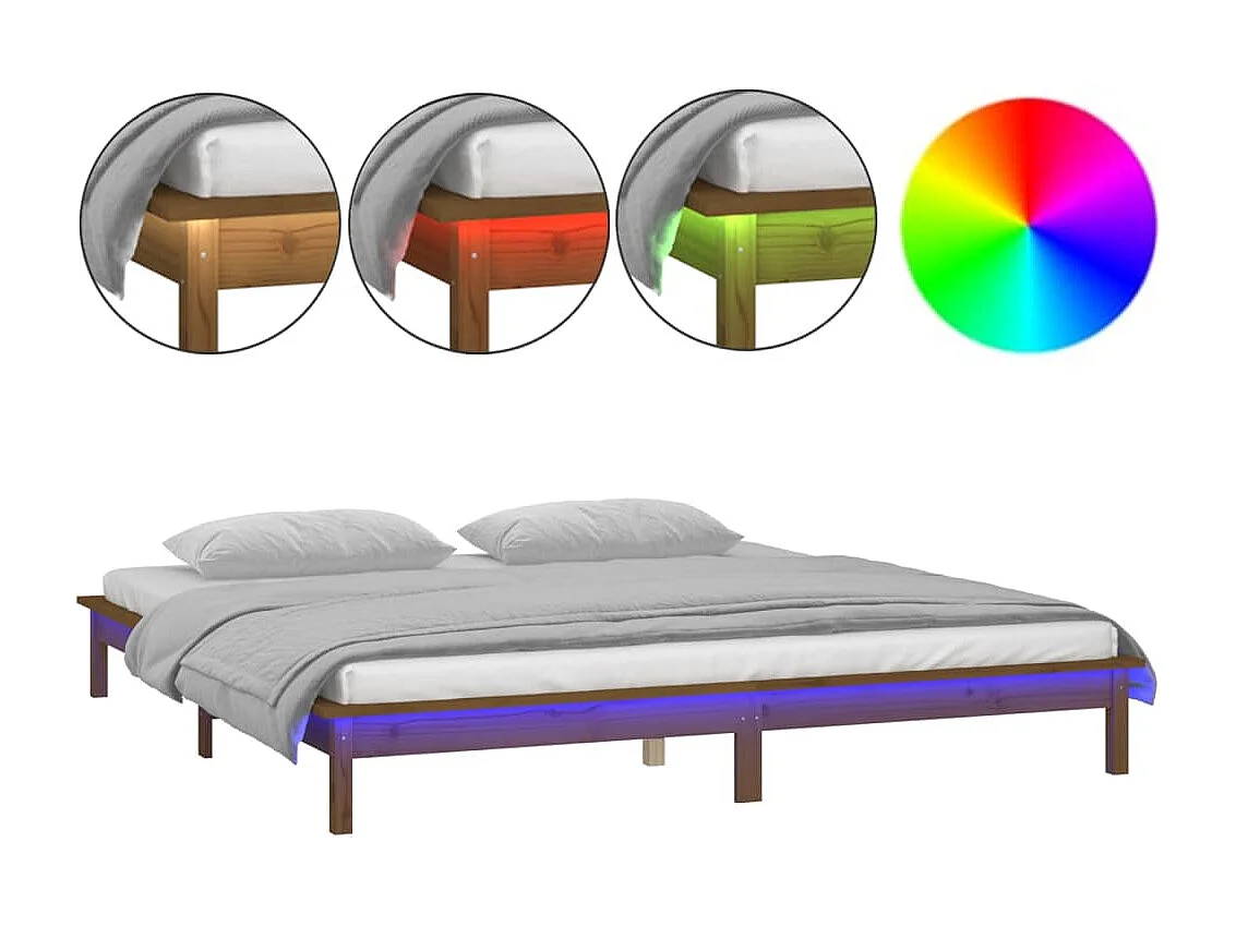 Giroletto con LED senza Materasso Ambra 120x200 Legno Massello