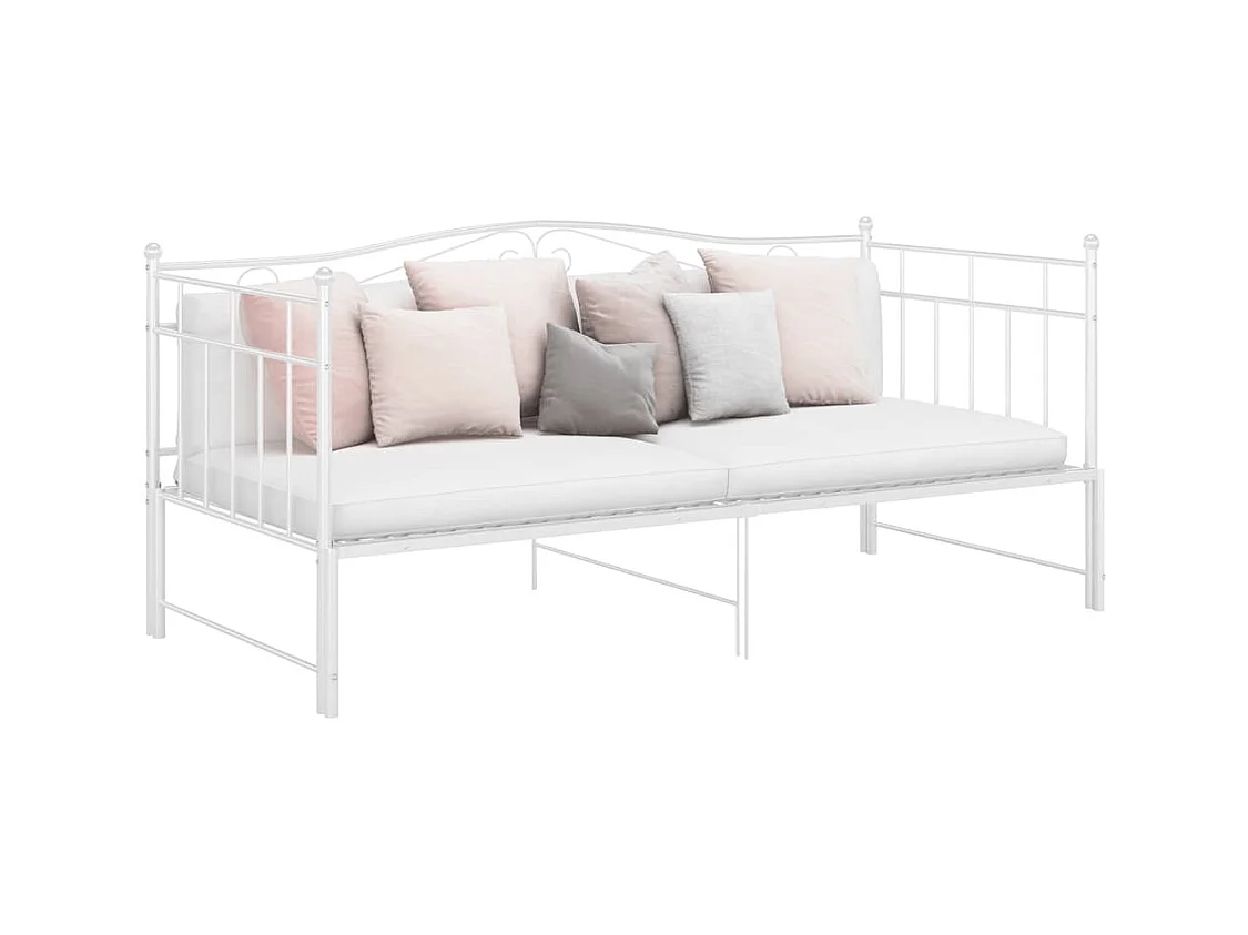 Cadre de canapé-lit extensible sans matelas blanc 90x200 cm
