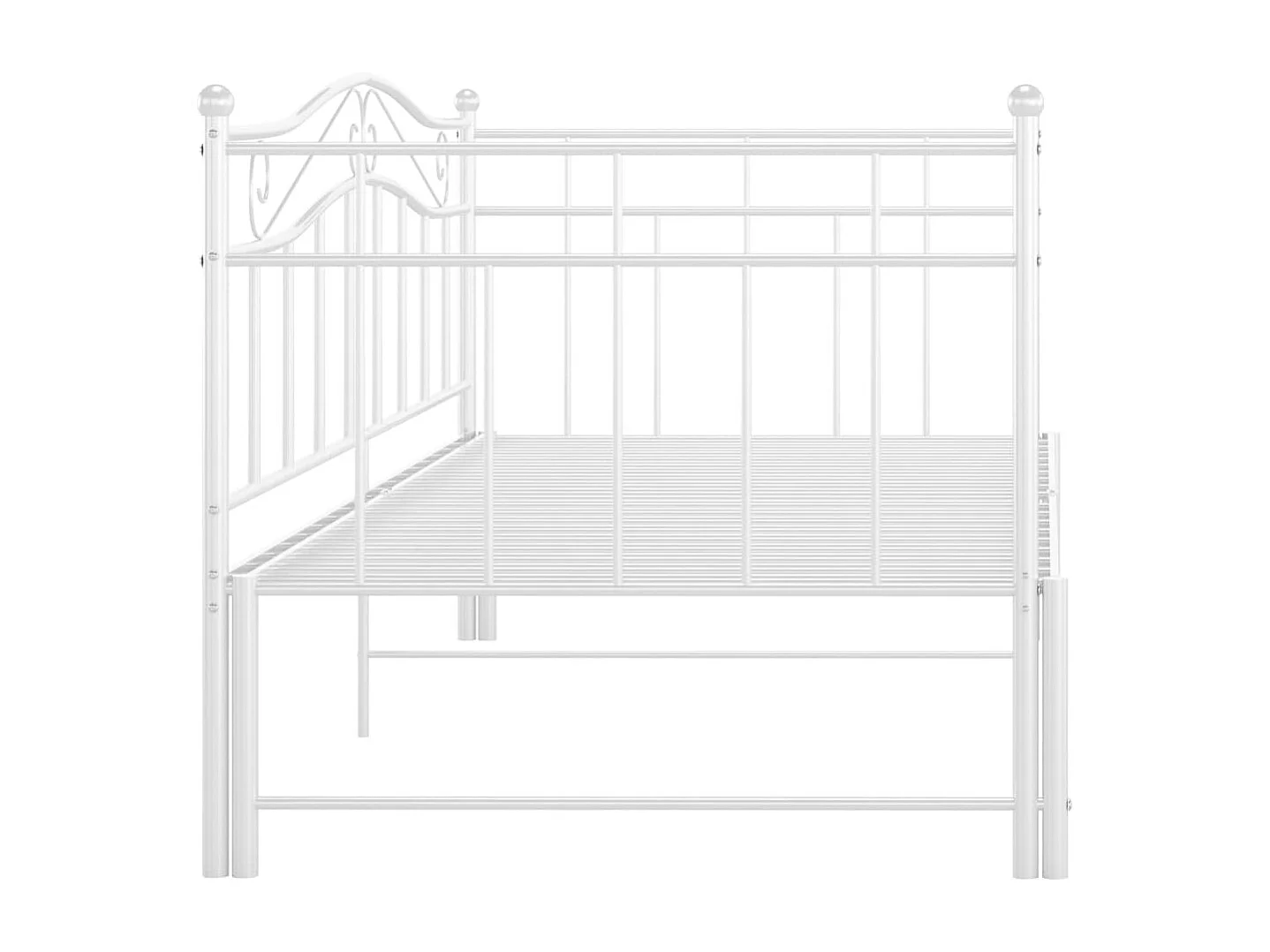Slaapbank uittrekbaar metaal wit 90x200 cm