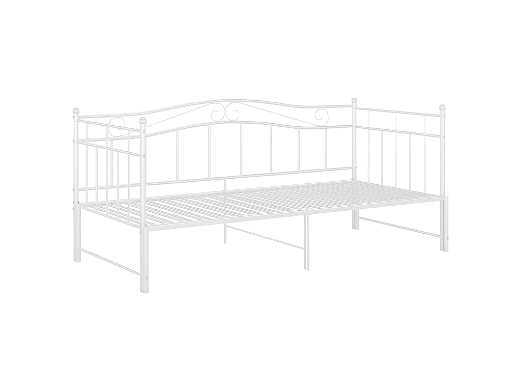 Ausziehsofa Bettgestell Weiß Metall 90x200 cm