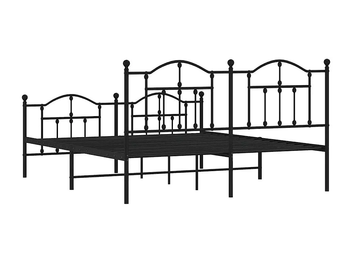 Bedframe met voetbord zonder matras metaal zwart 160x200 cm