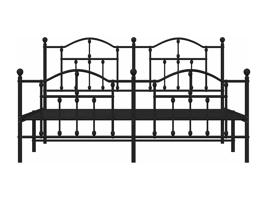 Giroletto senza Materaso con Pediera in Metallo Nero 160x200 cm