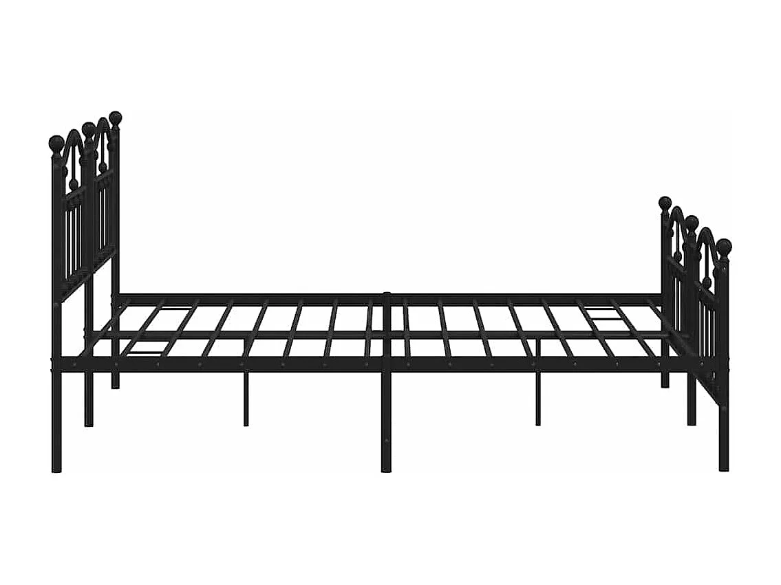 Giroletto senza Materaso con Pediera in Metallo Nero 160x200 cm