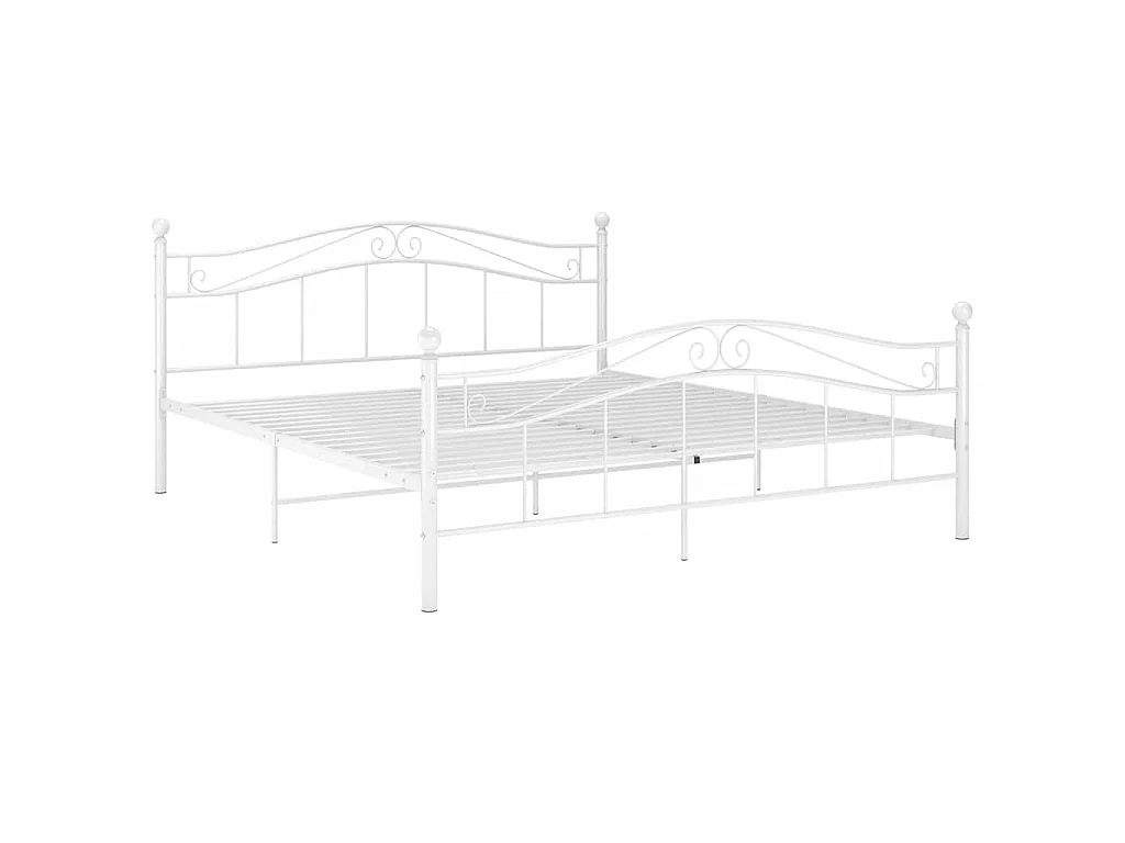 Bett Weiß Metall 160x200 cm