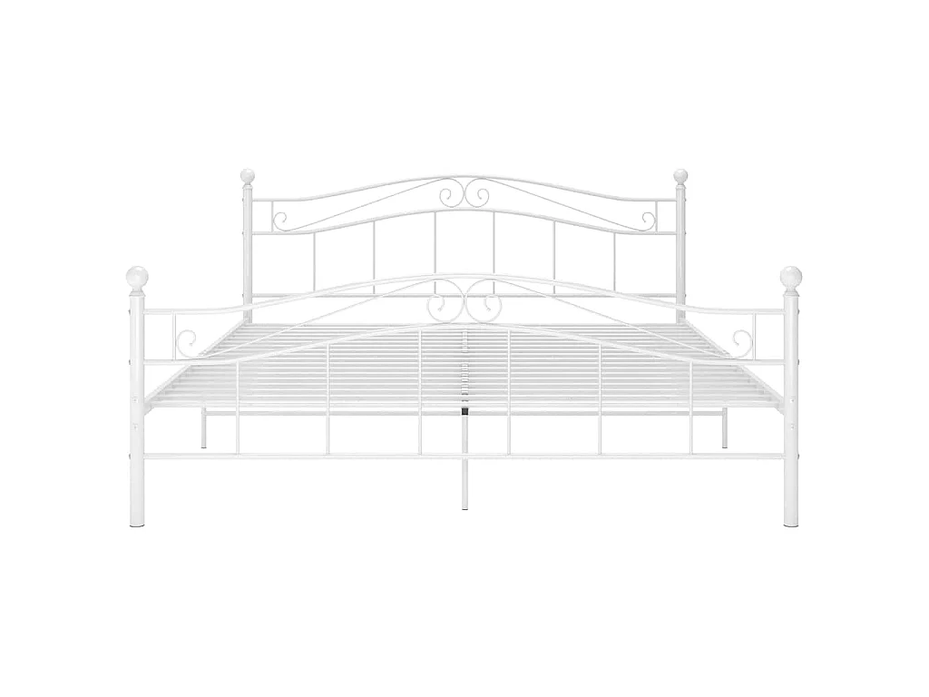 Cadre de lit sans matelas blanc métal 160x200 cm