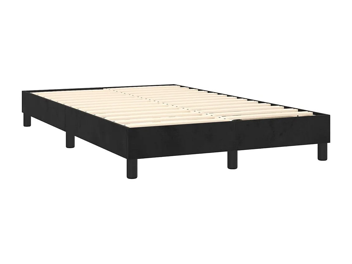 Boxspringbett mit Matratze & LED Schwarz 120x200 cm Samt