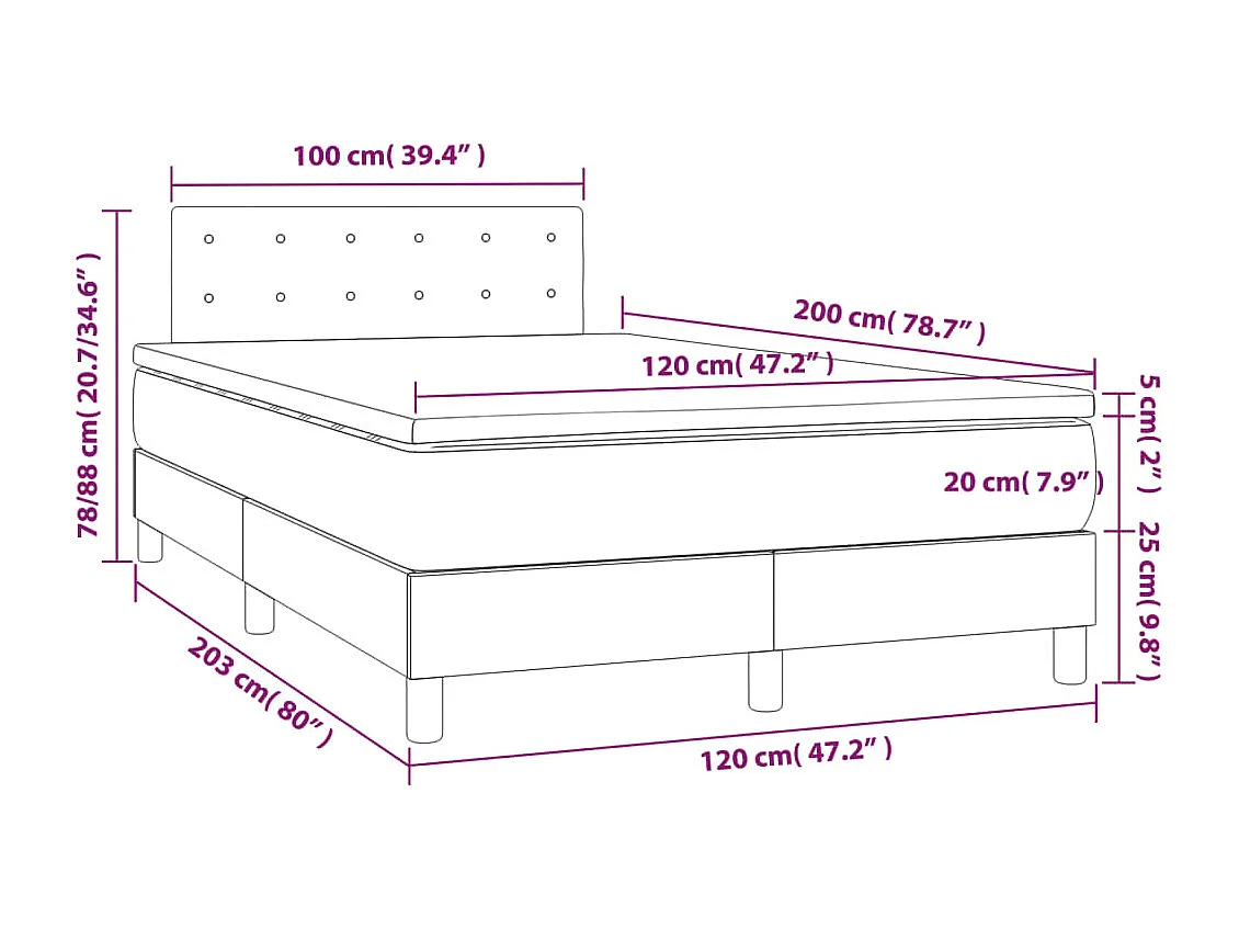 Boxspring met matras en LED fluweel zwart 120x200 cm