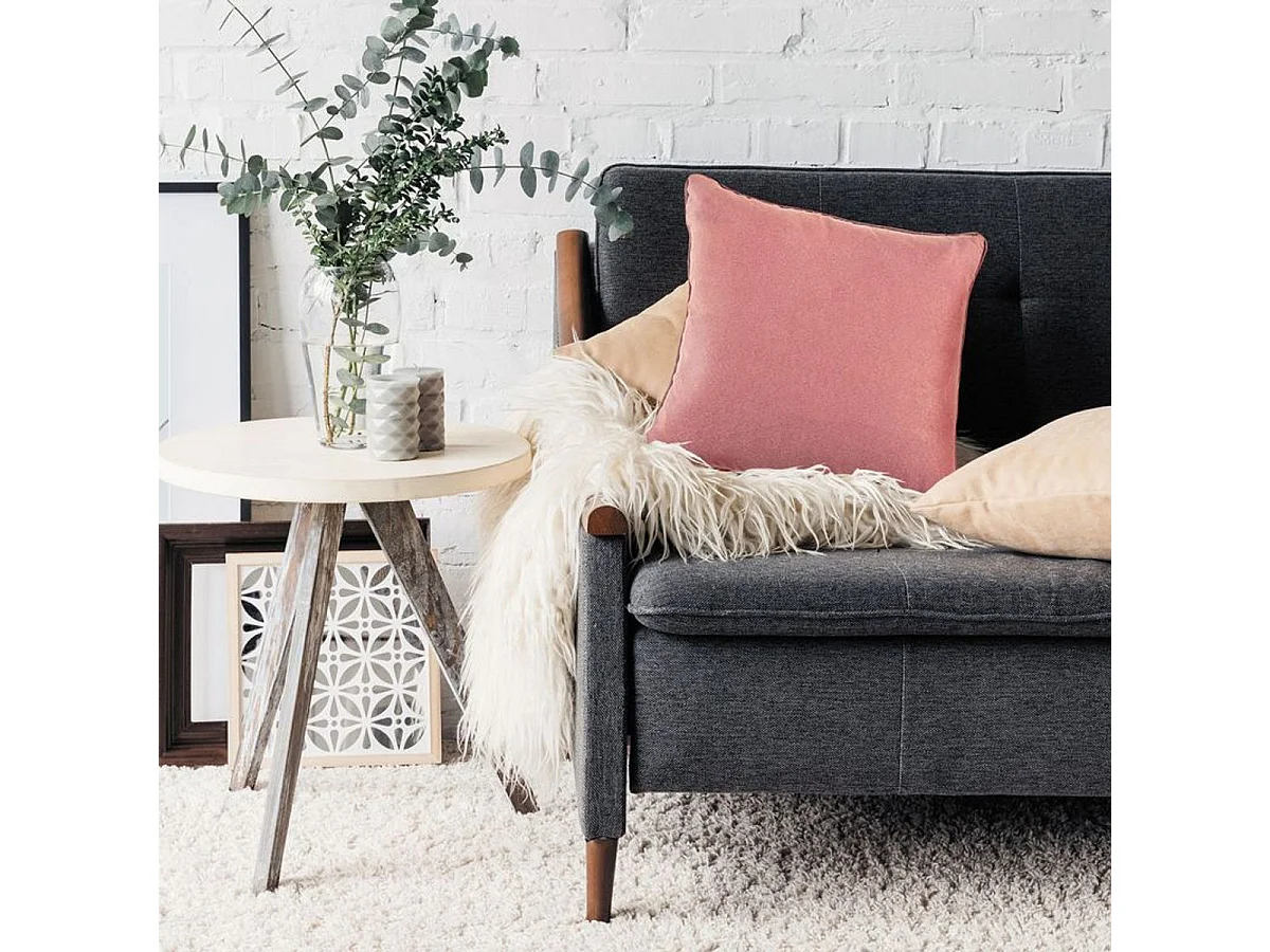 SUEDEN - Coussin en suédine terra cotta 40x40