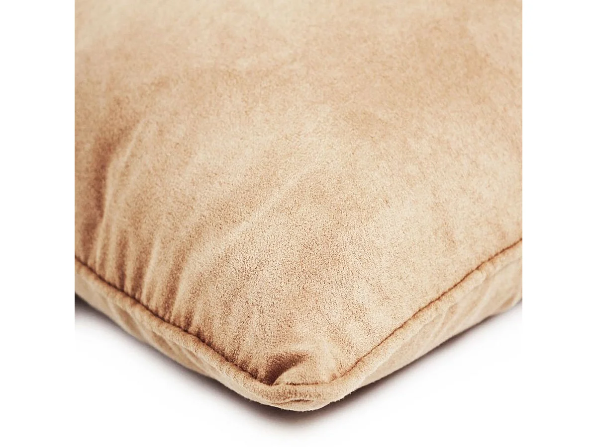 SUEDEN - Coussin en suédine rose nude 40x40