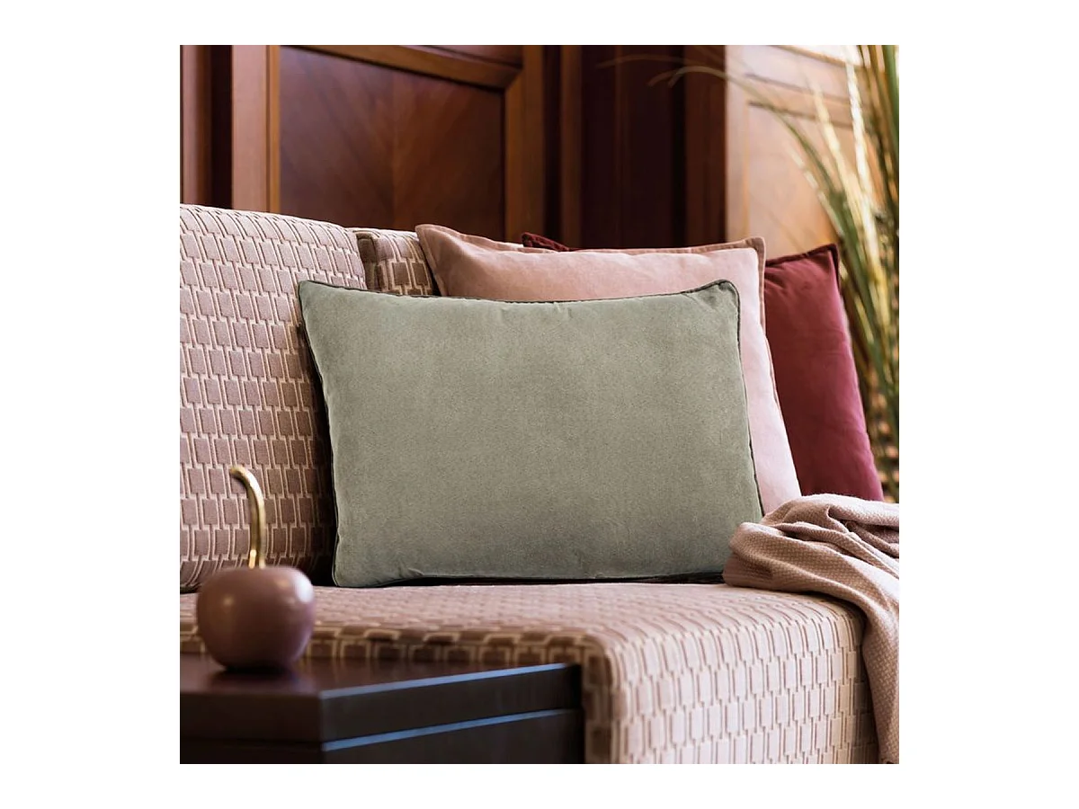 SUEDEN - Coussin en suédine taupe 60x40