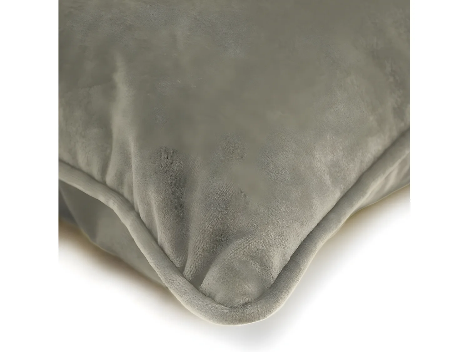 VELOURS - Coussin en velours taupe 60x40
