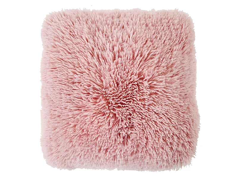 NEO YOGA - Coussin à poils longs extra-doux rose 60x60