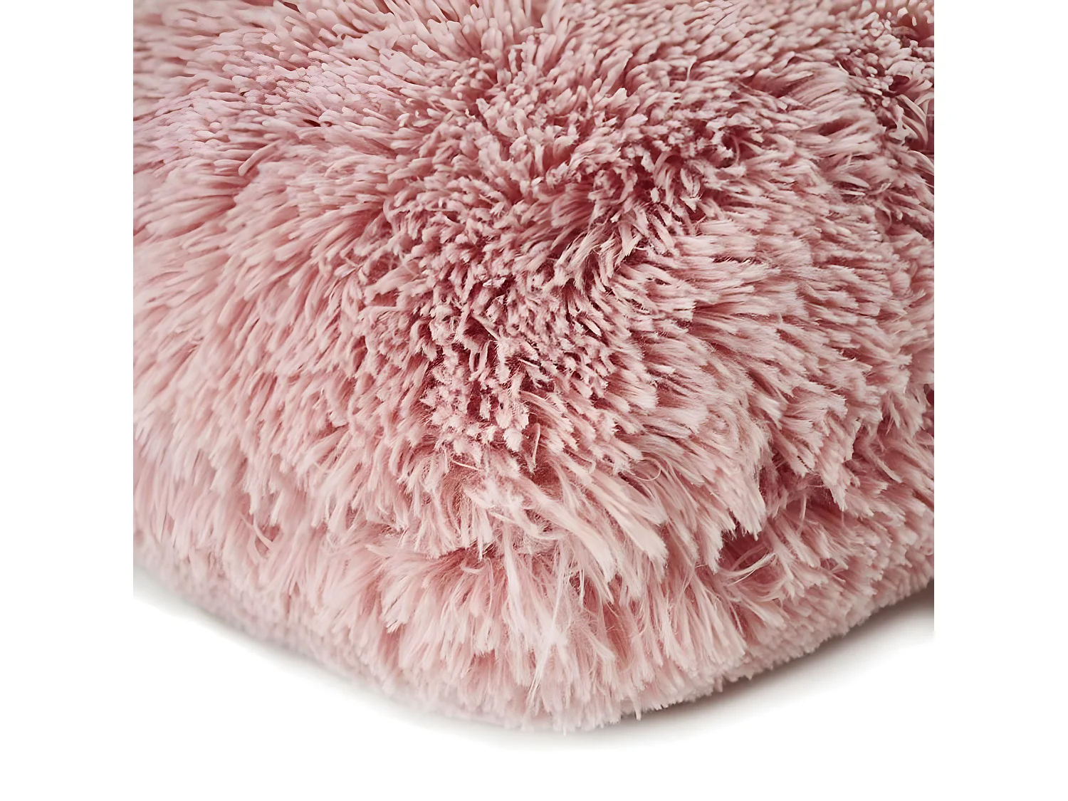 NEO YOGA - Coussin à poils longs extra-doux rose 60x60
