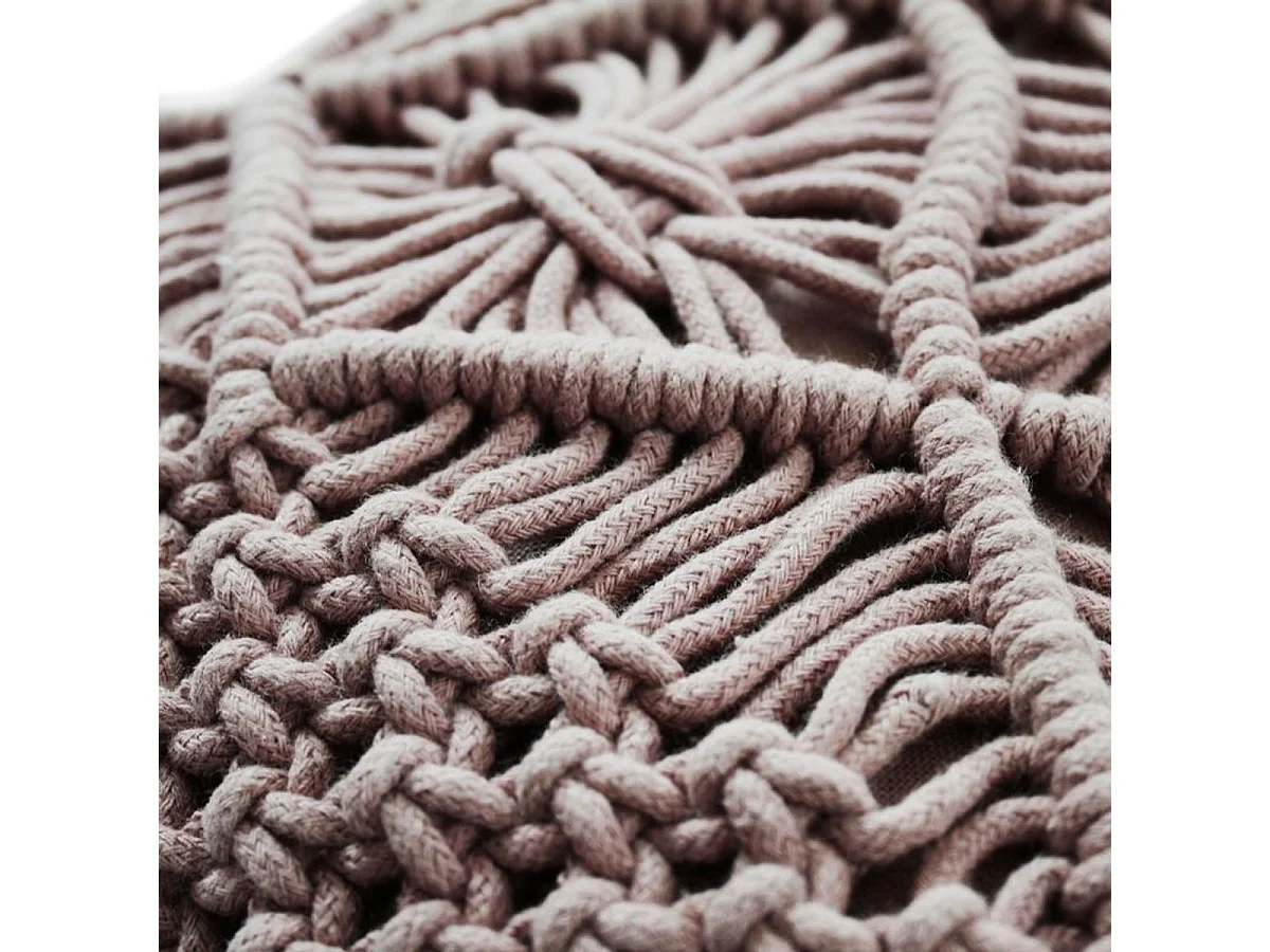 MACRAME - Coussin macramé en coton tressé violet clair 30x50