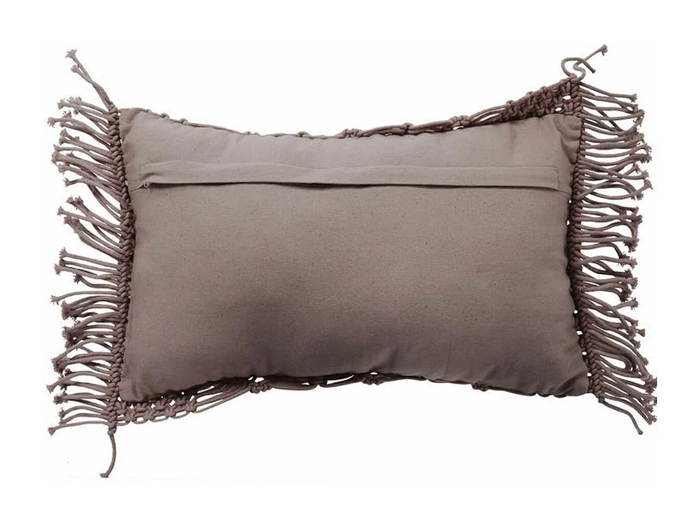 MACRAME - Coussin macramé en coton tressé violet clair 30x50