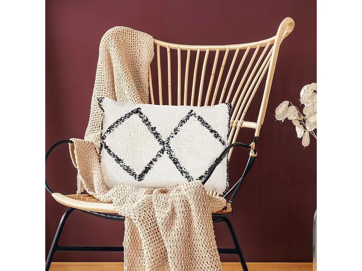 BERBERE BOX - Coussin esprit berbère naturel 60x40