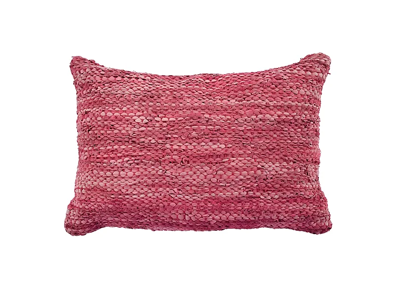 SKIN - Coussin en cuir tressé burgundy 60x40