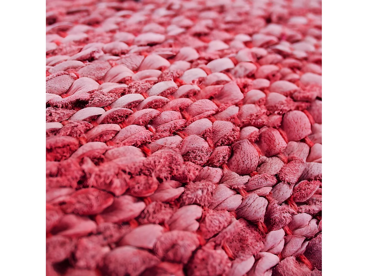 SKIN - Coussin en cuir tressé burgundy 60x40