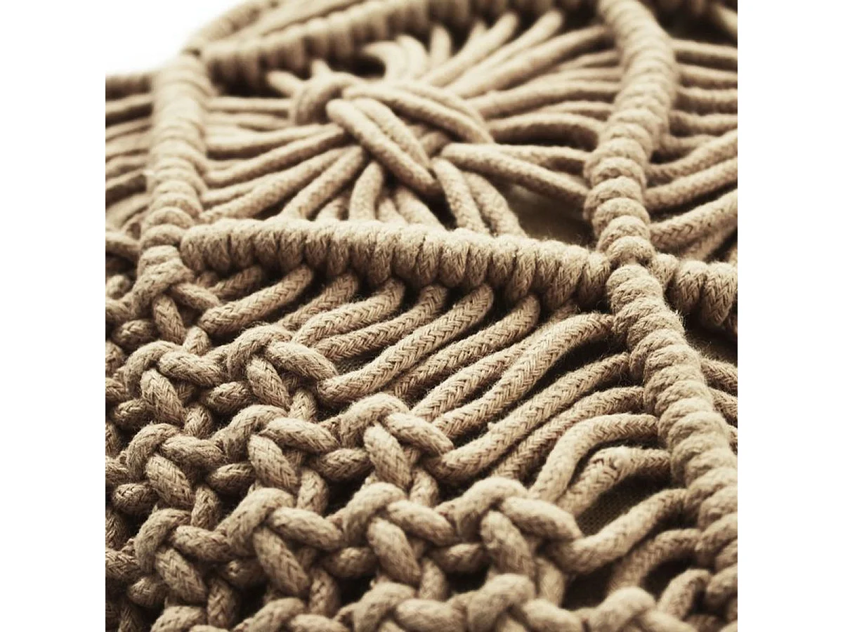 MACRAME - Coussin macramé en coton tressé rose nude 40x60