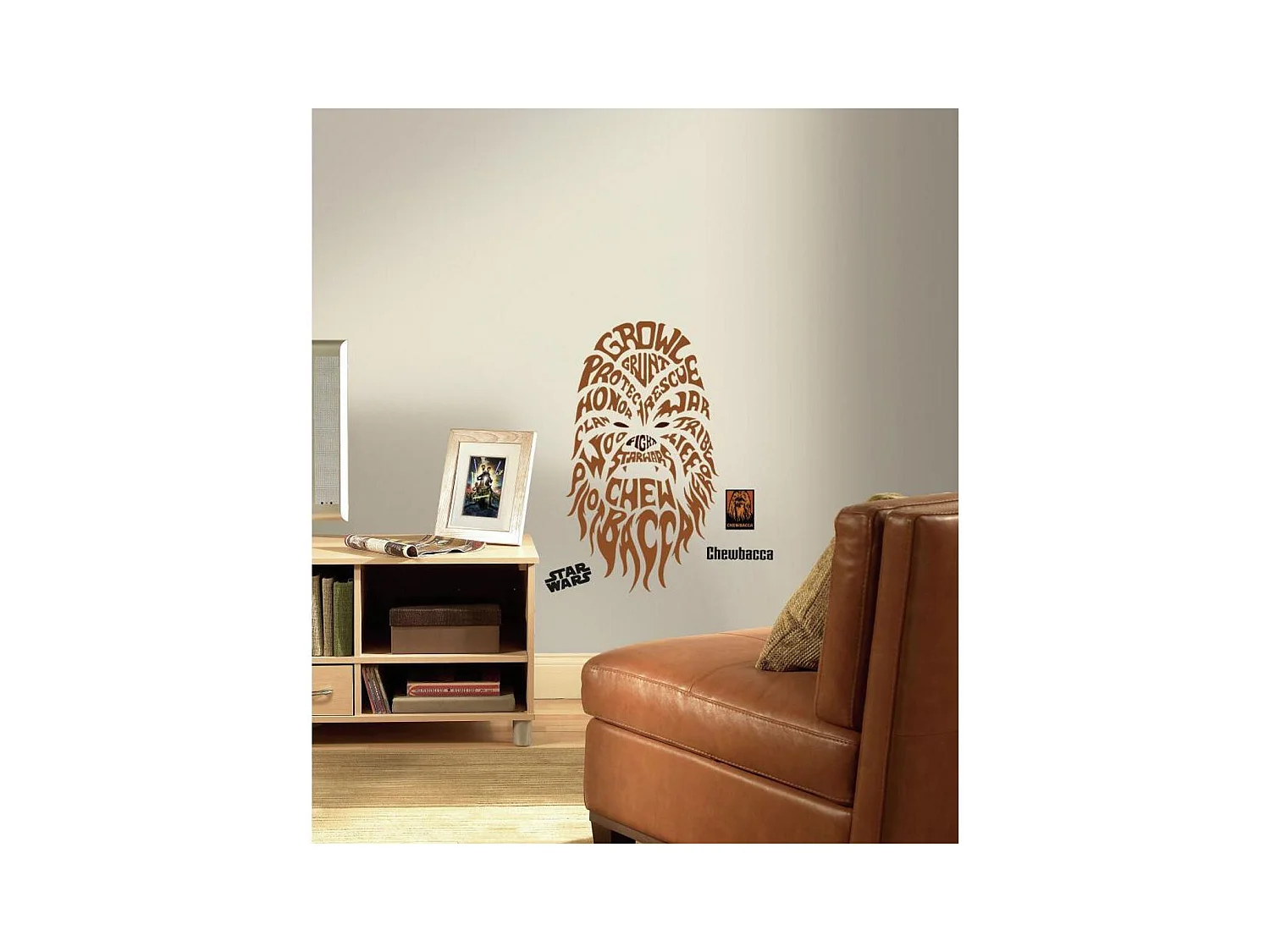 STAR WARS CHEWBACCA - Sticker repositionnable géant Chewbacca graphique-textes, Star Wars 74x41