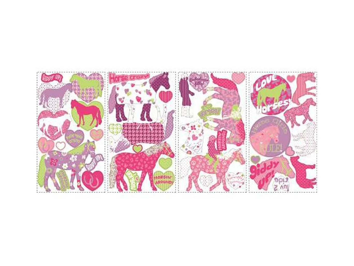 CHEVAUX PEACE AND LOVE - Stickers repositionnables sur le thème de l'amour des chevaux