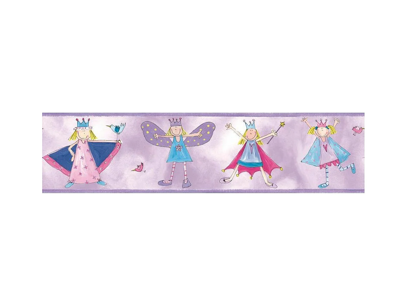 FAIRY PRINCESSE - Frise repositionnable sur le thème des princesses et des fées 4,5m