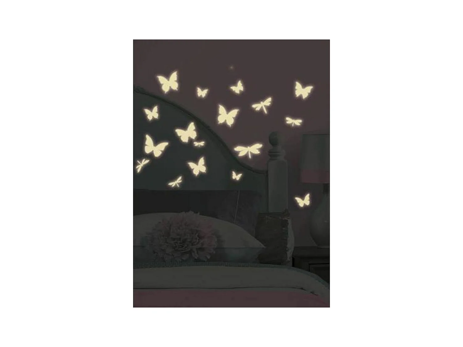 PAPILLONS & LIBELLULES - Stickers repositionnables phosphorescents