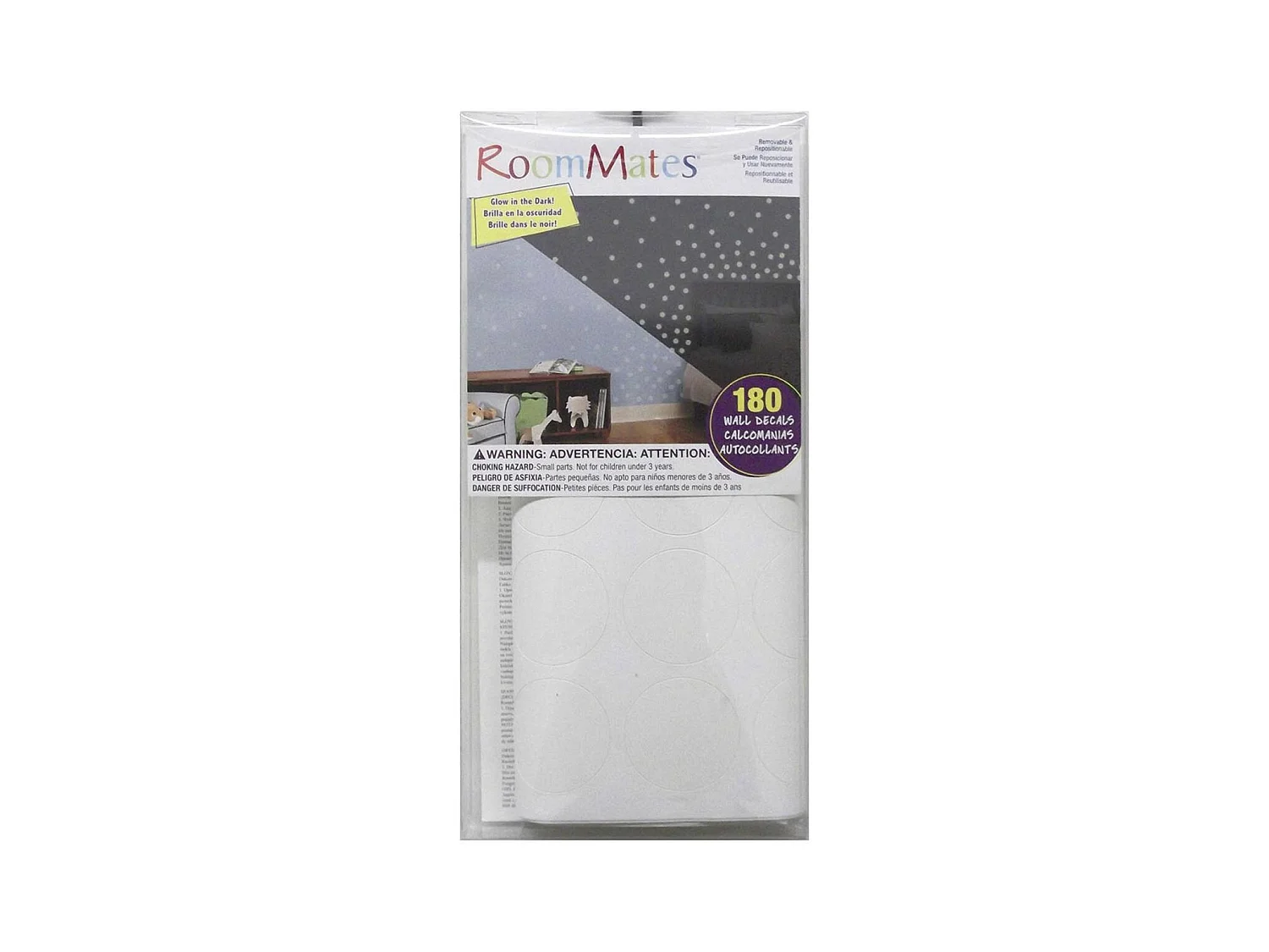 CONFETTIS - Stickers repositionnables confettis luminescents dans le noir