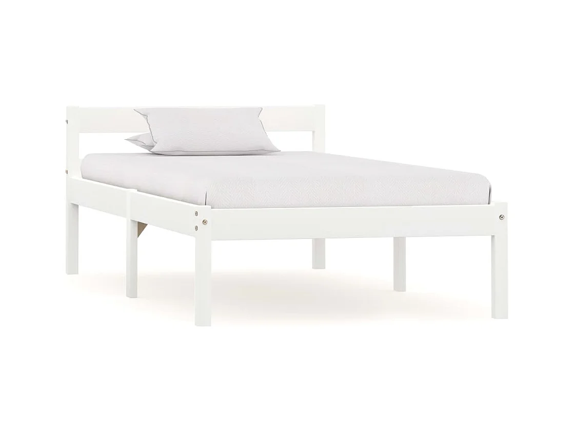 Cadre de lit sans matelas blanc bois de pin massif 100x200 cm