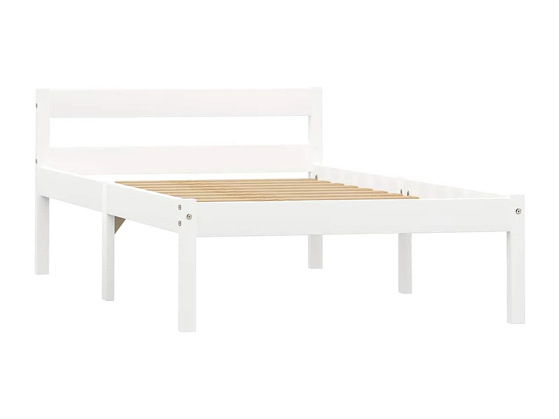 Cadre de lit sans matelas blanc bois de pin massif 100x200 cm