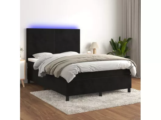 Kauf Unique Boxspringbett mit Matratze & LED Schwarz 140x200 cm Samt