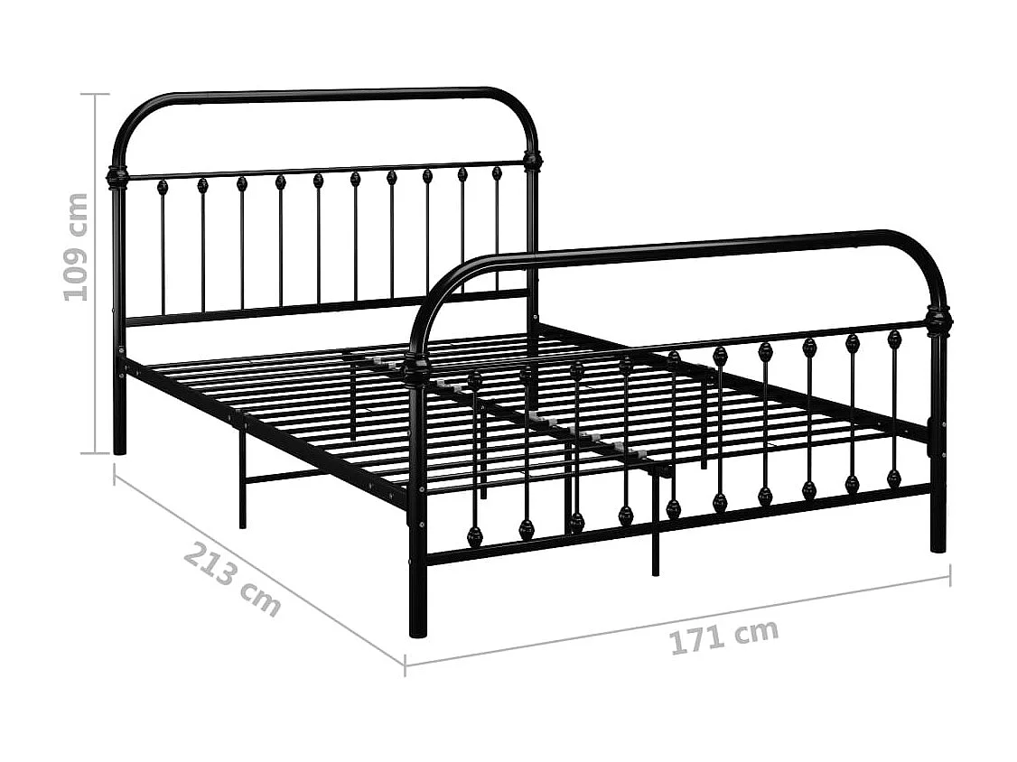 Bettgestell Schwarz Metall 160×200 cm