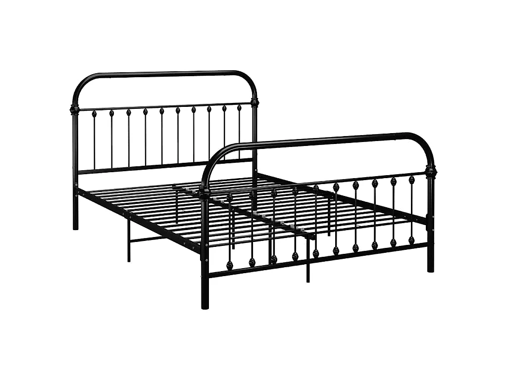Bettgestell Schwarz Metall 160×200 cm