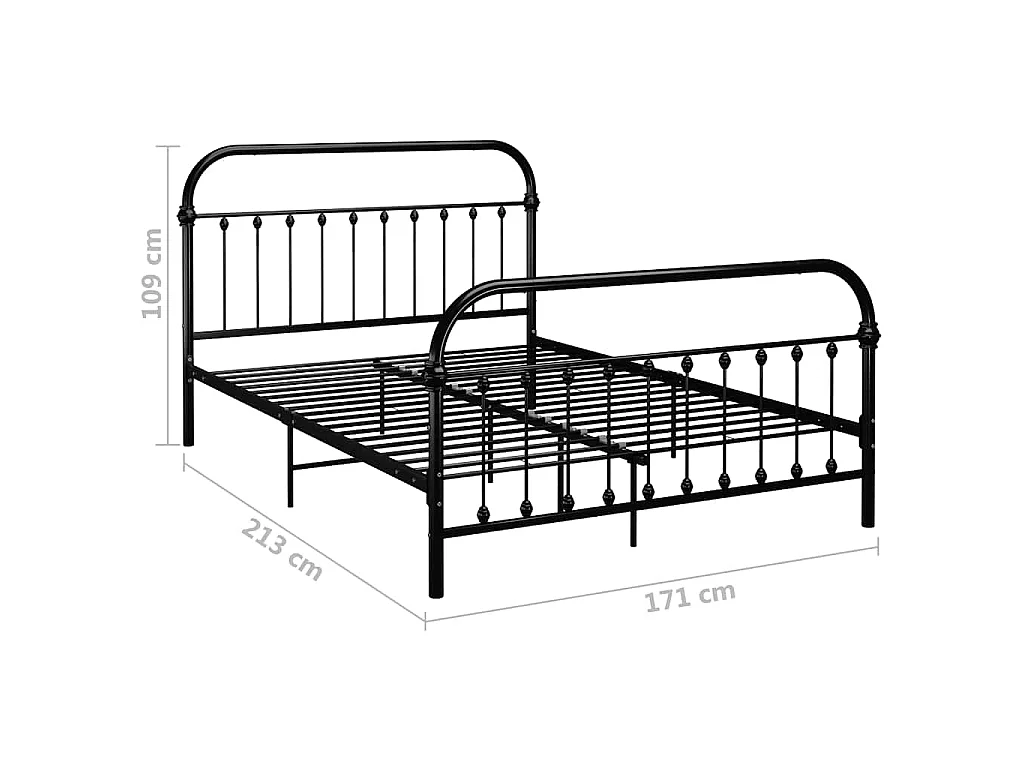Bettgestell Schwarz Metall 160×200 cm
