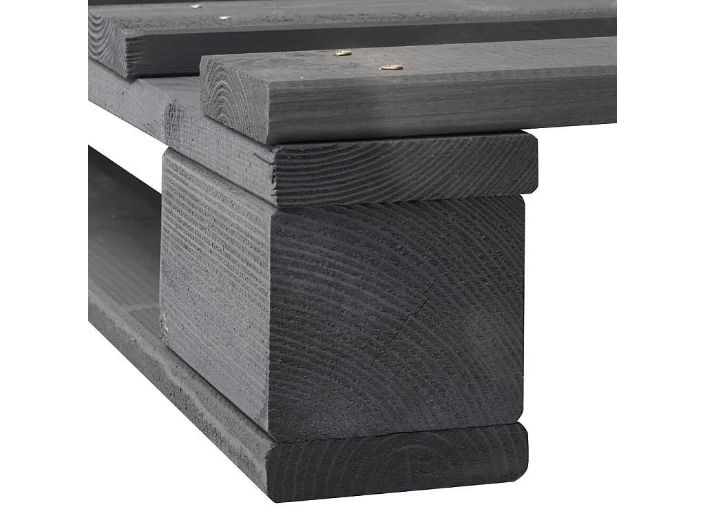 Cadre de lit de palette sans matelas gris 140x200cm bois massif