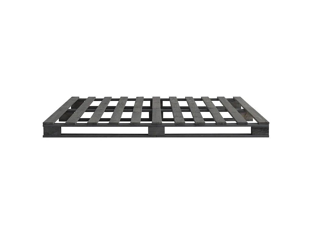 Cadre de lit de palette sans matelas gris 140x200cm bois massif