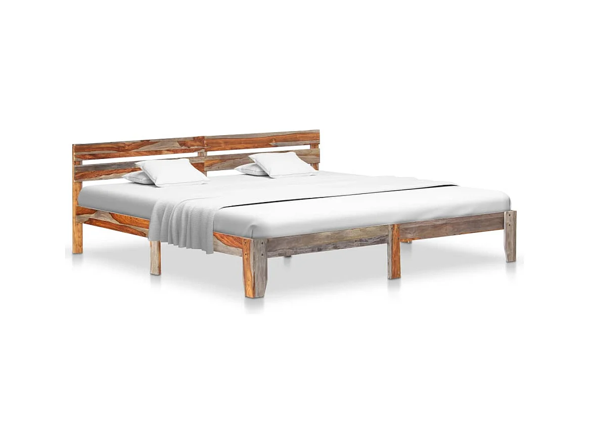 Cadre de lit sans matelas bois massif 200x200 cm