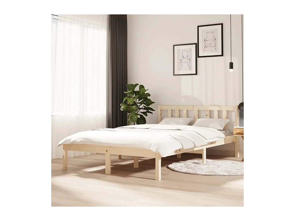Cadre de lit sans matelas bois massif 120x200 cm