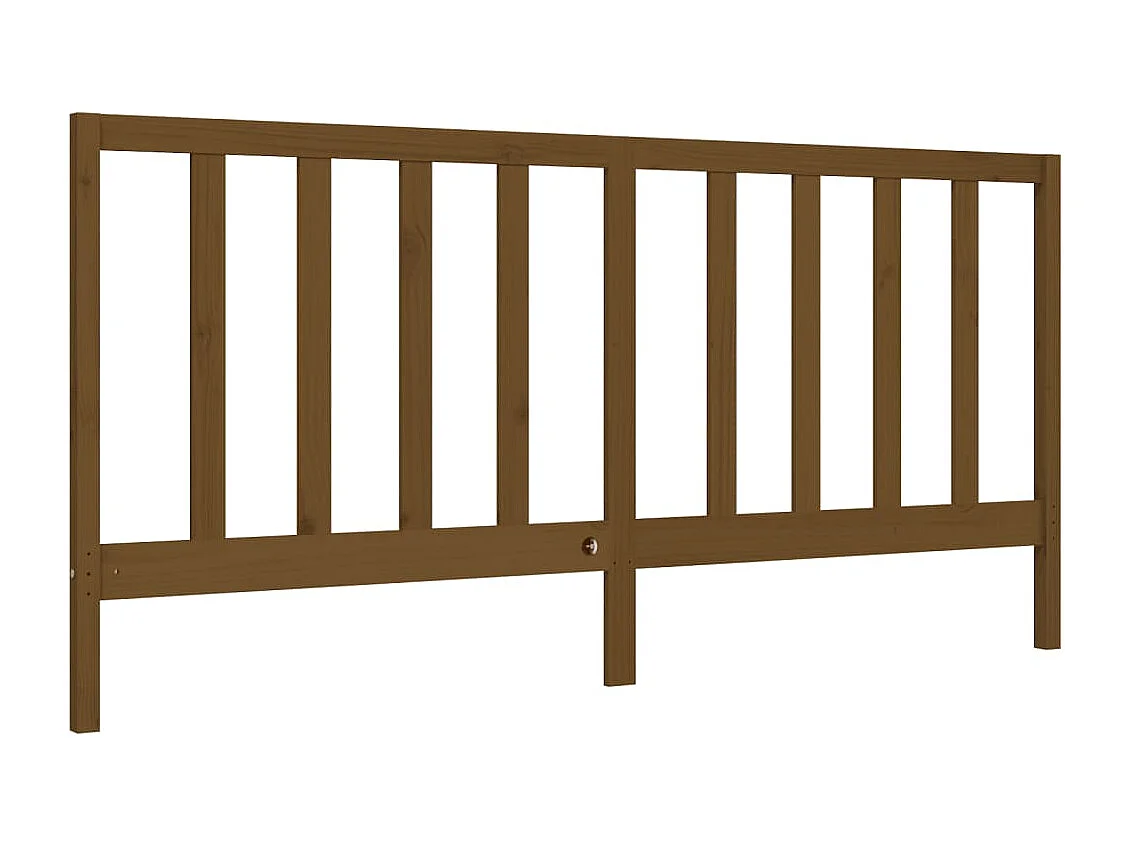 Estrutura cama c/ cabeceira 200x200cm maciço castanho-mel