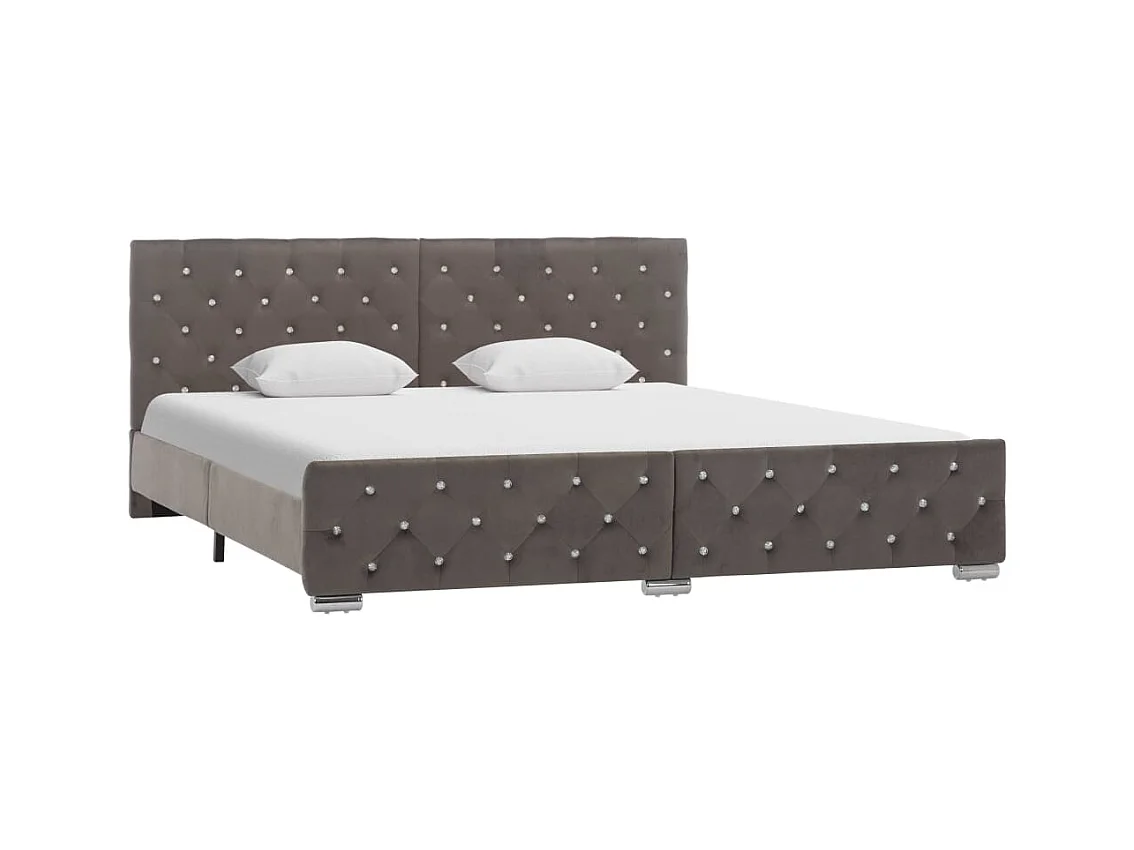 Cadre de lit sans matelas gris velours 180x200 cm