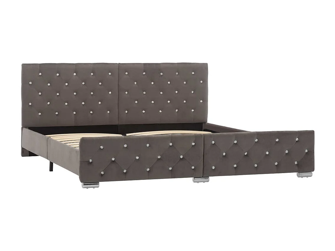 Estrutura de cama 180x200 cm veludo cinzento