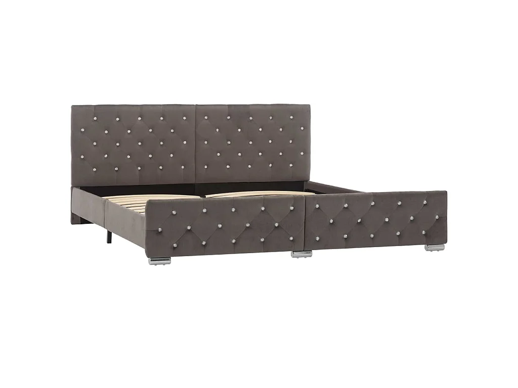 Bettgestell Grau Samt 180x200 cm