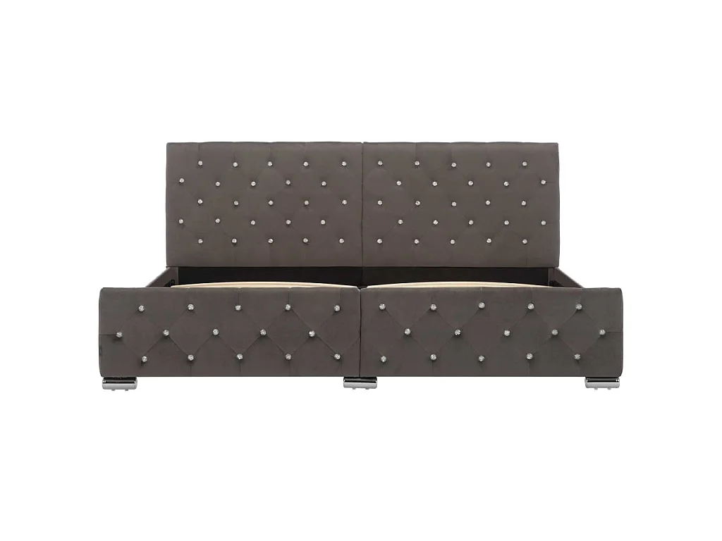 Bettgestell Grau Samt 180x200 cm