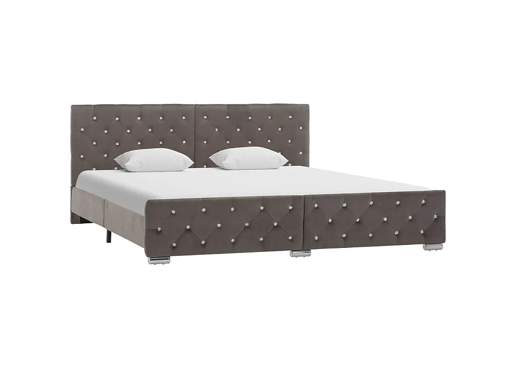 Bedframe fluweel grijs 180x200 cm