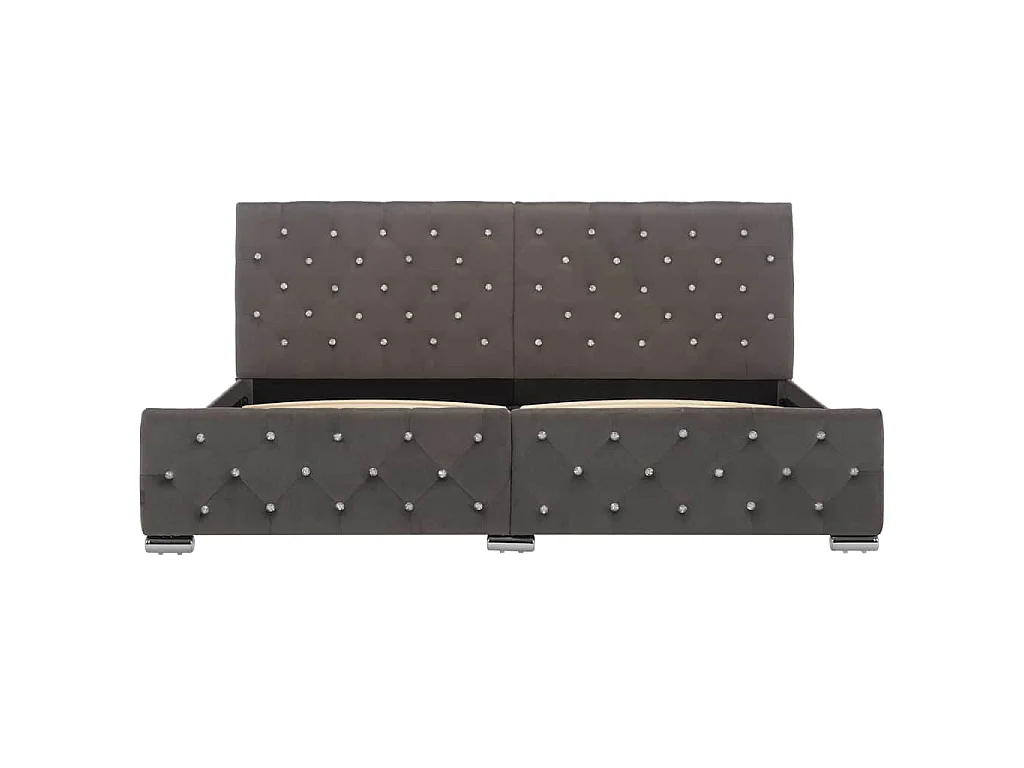 Cadre de lit sans matelas gris velours 180x200 cm